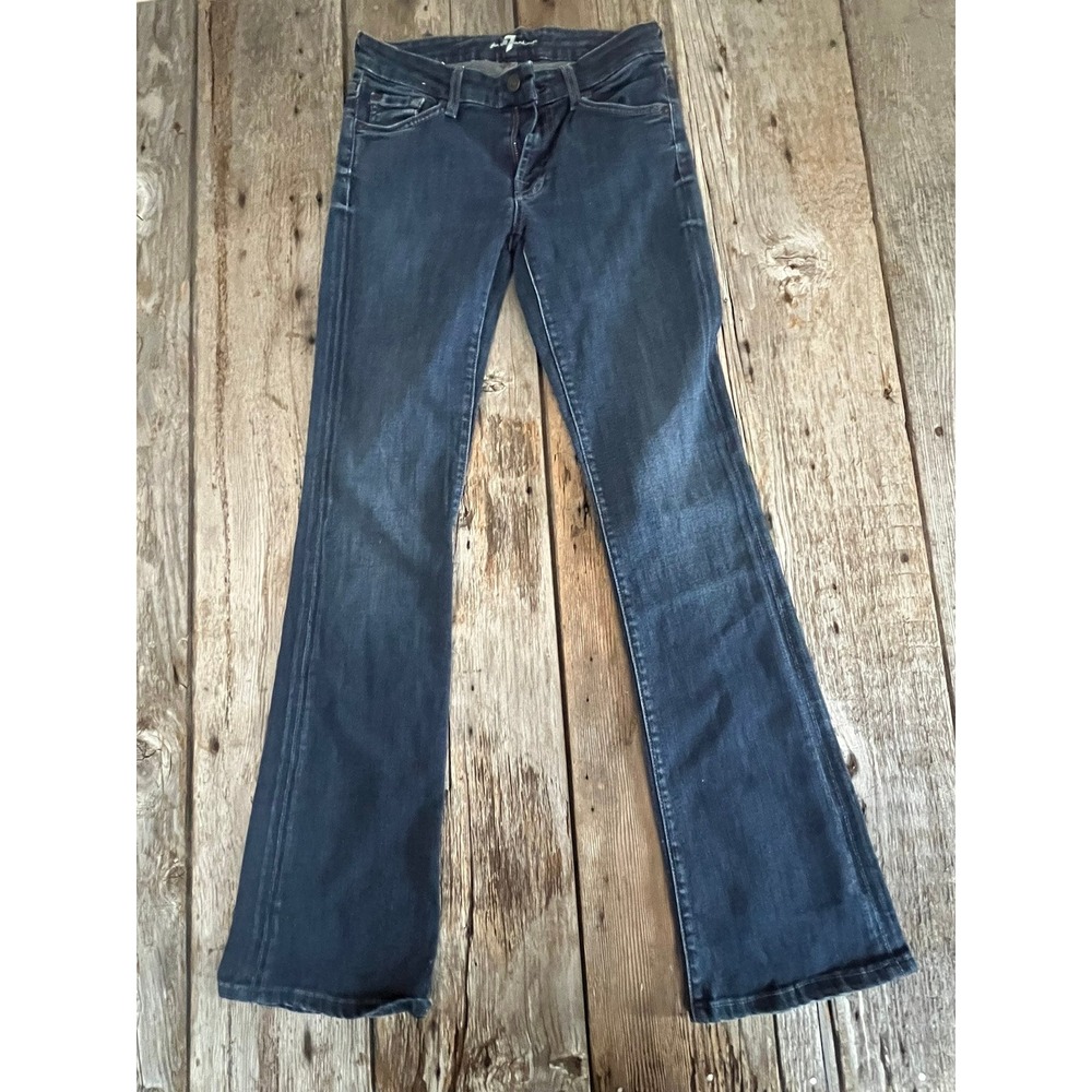 7 For All Mankind Kimmie Bootcut Jeans Dark Indigo Blue Wash Size 27